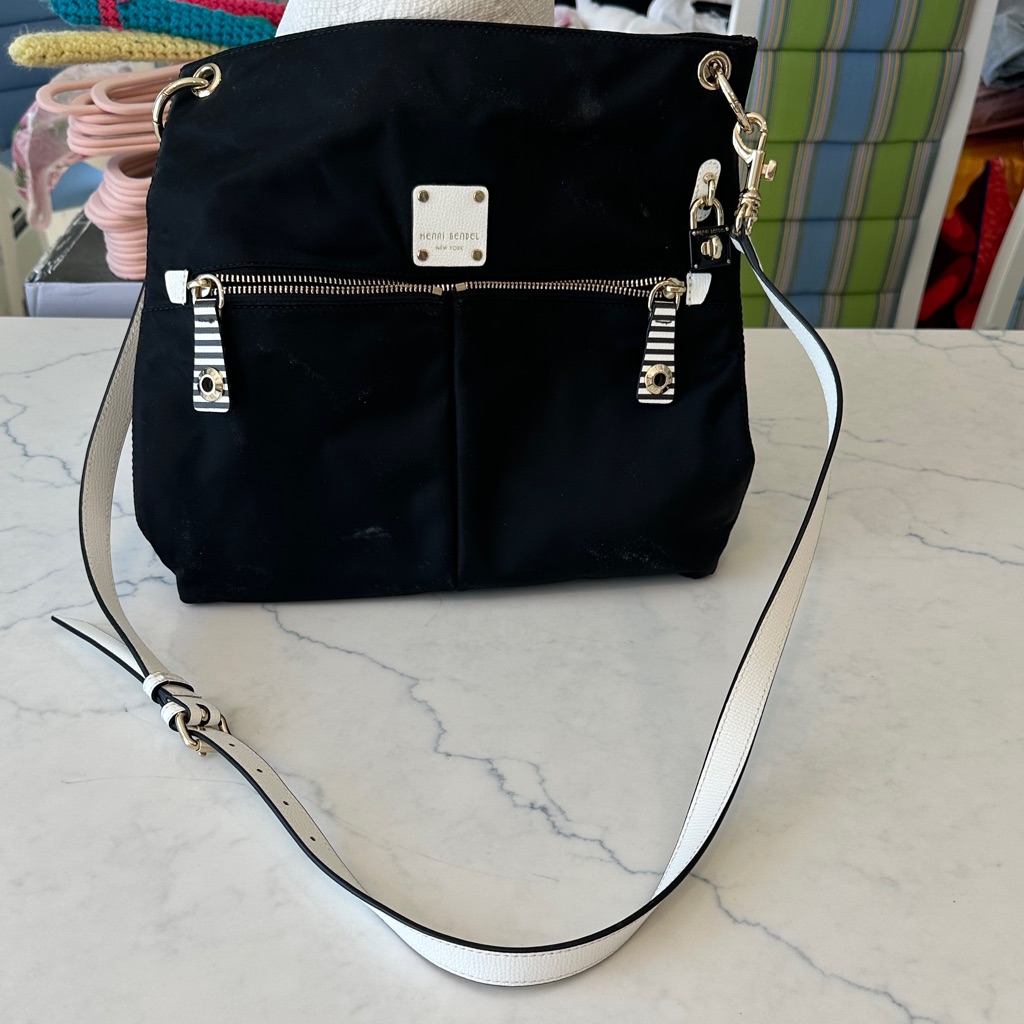 Henri Bendel Classic Black And White Shoulder Bag